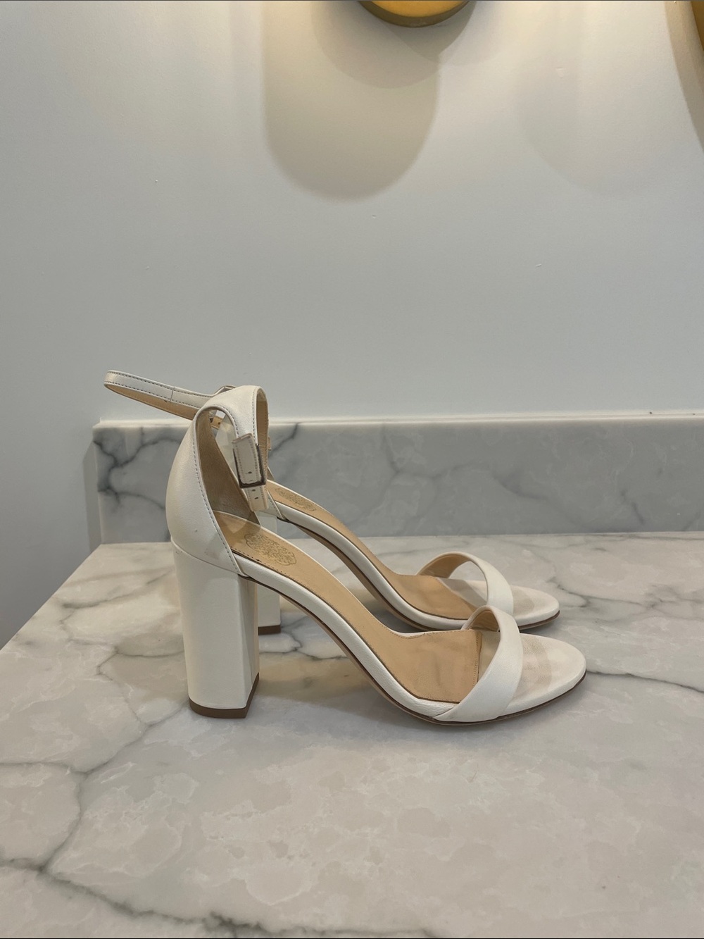 Grace Loves Lace Ivory Block Heel Ankle-Strap Sandals